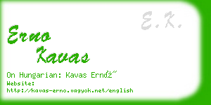erno kavas business card